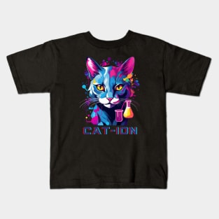 Chemist cat wpap, cation, chemistry, laboratory, kitty in lab Kids T-Shirt